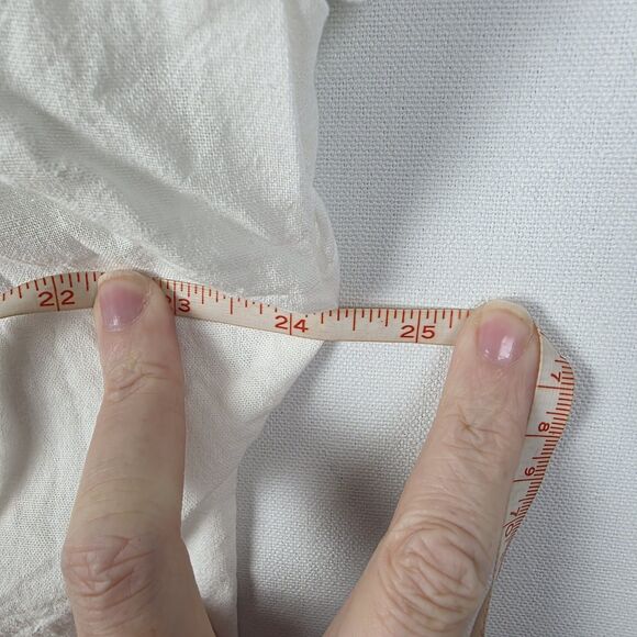 Commense Women's Cotton Button Down Shirt Long Ruffle Sleeve Top Size Medium - Picture 6 of 7